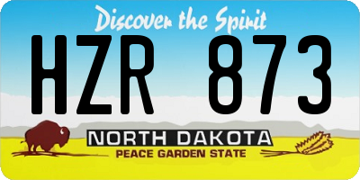ND license plate HZR873