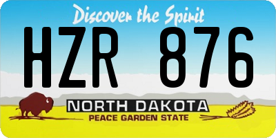 ND license plate HZR876