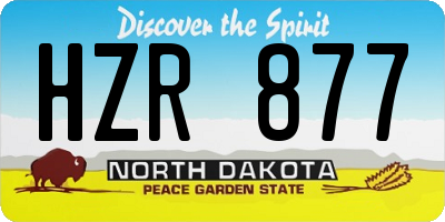 ND license plate HZR877