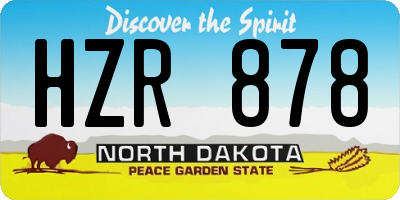 ND license plate HZR878