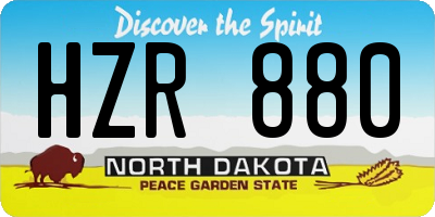 ND license plate HZR880