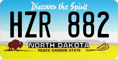 ND license plate HZR882