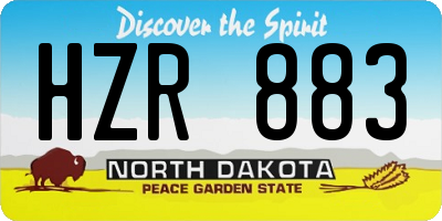 ND license plate HZR883
