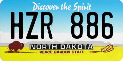 ND license plate HZR886