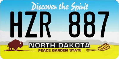 ND license plate HZR887