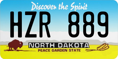ND license plate HZR889