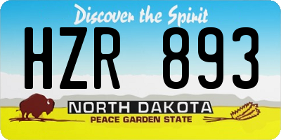 ND license plate HZR893
