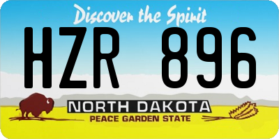 ND license plate HZR896