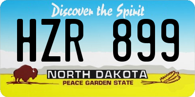 ND license plate HZR899