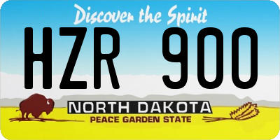 ND license plate HZR900