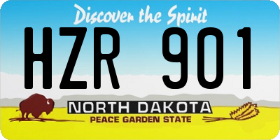 ND license plate HZR901