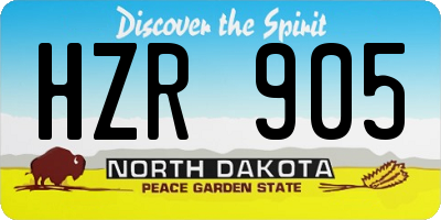 ND license plate HZR905
