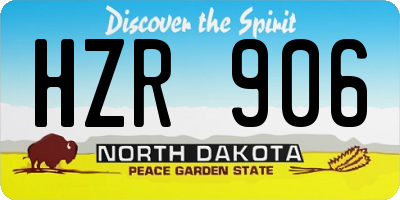 ND license plate HZR906