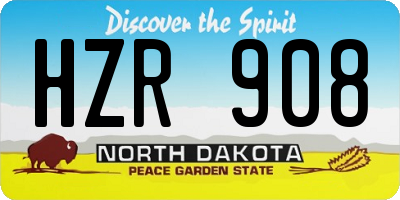 ND license plate HZR908