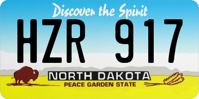 ND license plate HZR917