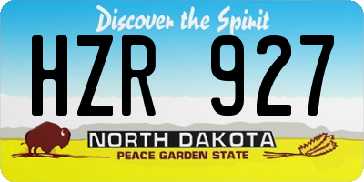 ND license plate HZR927