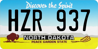 ND license plate HZR937