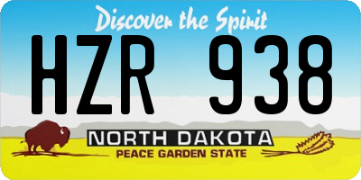 ND license plate HZR938