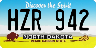 ND license plate HZR942