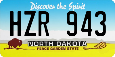 ND license plate HZR943