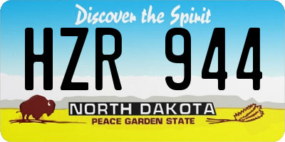 ND license plate HZR944