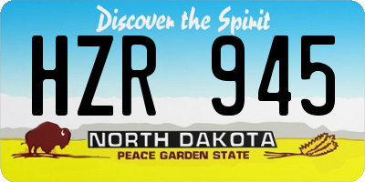 ND license plate HZR945