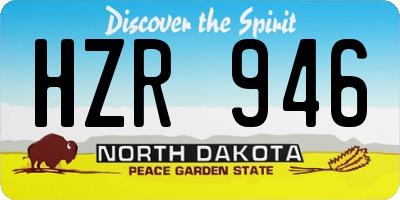 ND license plate HZR946
