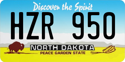 ND license plate HZR950