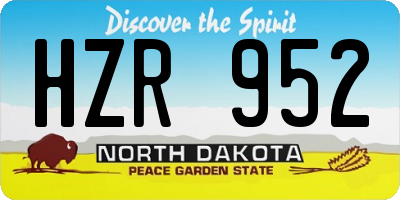 ND license plate HZR952