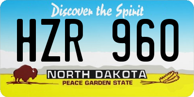ND license plate HZR960