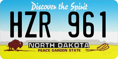 ND license plate HZR961