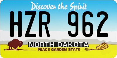 ND license plate HZR962