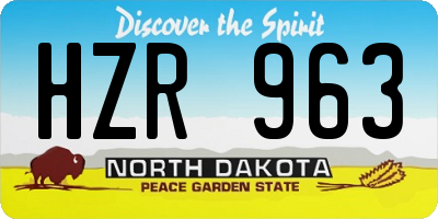 ND license plate HZR963