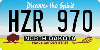 ND license plate HZR970