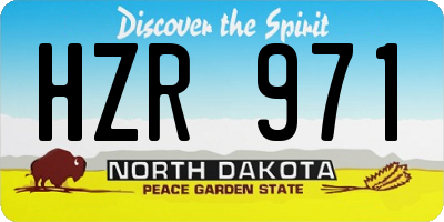 ND license plate HZR971
