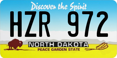 ND license plate HZR972