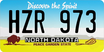 ND license plate HZR973