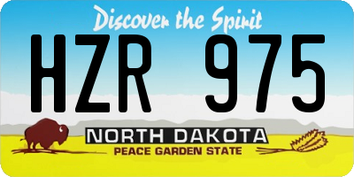 ND license plate HZR975