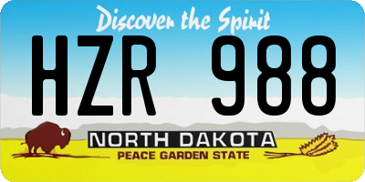 ND license plate HZR988