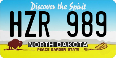 ND license plate HZR989