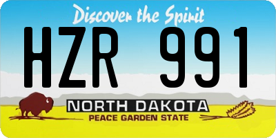 ND license plate HZR991