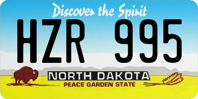 ND license plate HZR995
