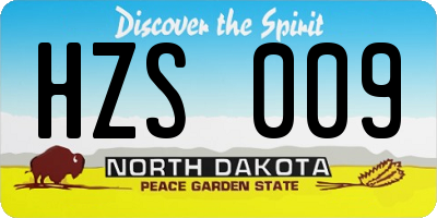 ND license plate HZS009