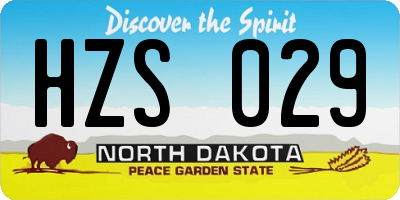 ND license plate HZS029