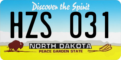 ND license plate HZS031
