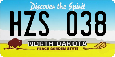 ND license plate HZS038