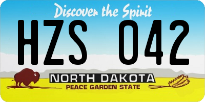ND license plate HZS042