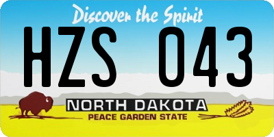 ND license plate HZS043