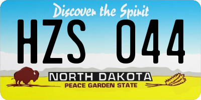 ND license plate HZS044
