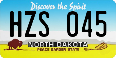 ND license plate HZS045